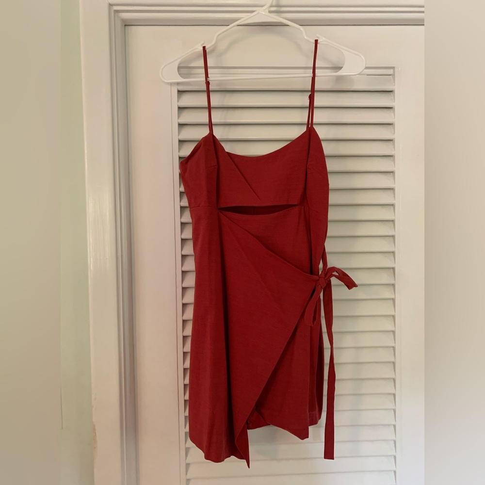 PACSUN “LA hearts” mini red romper